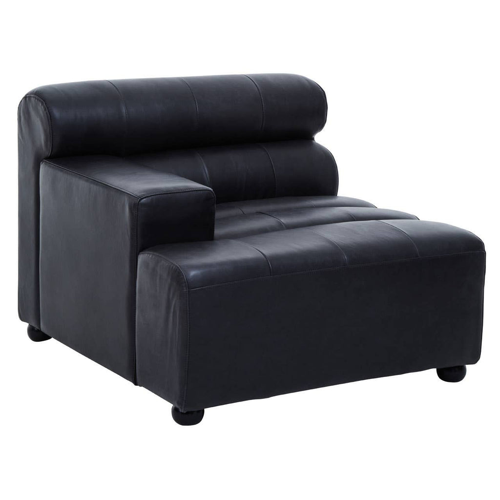 Marconi Left Arm Modular Sofa Piece – Antique Black Leather