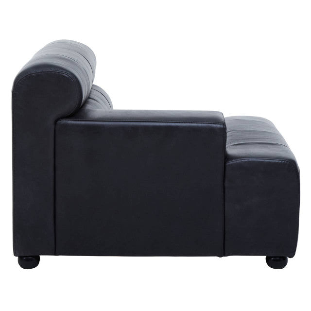 Marconi Left Arm Modular Sofa Piece – Antique Black Leather
