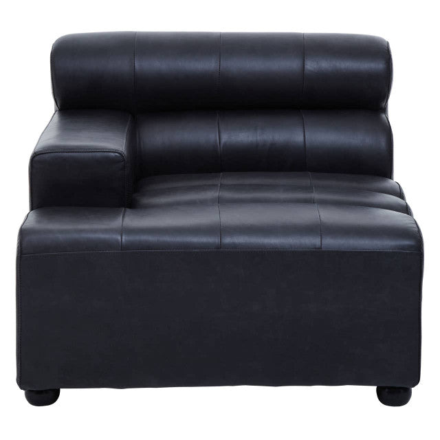 Marconi Left Arm Modular Sofa Piece – Antique Black Leather
