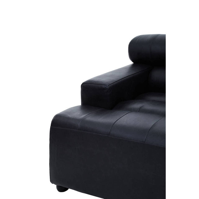 Marconi Left Arm Modular Sofa Piece – Antique Black Leather