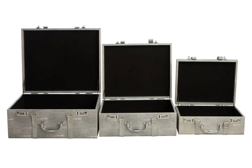 Pendry Storage Trunks - Set of 3 - Grey Shagreen