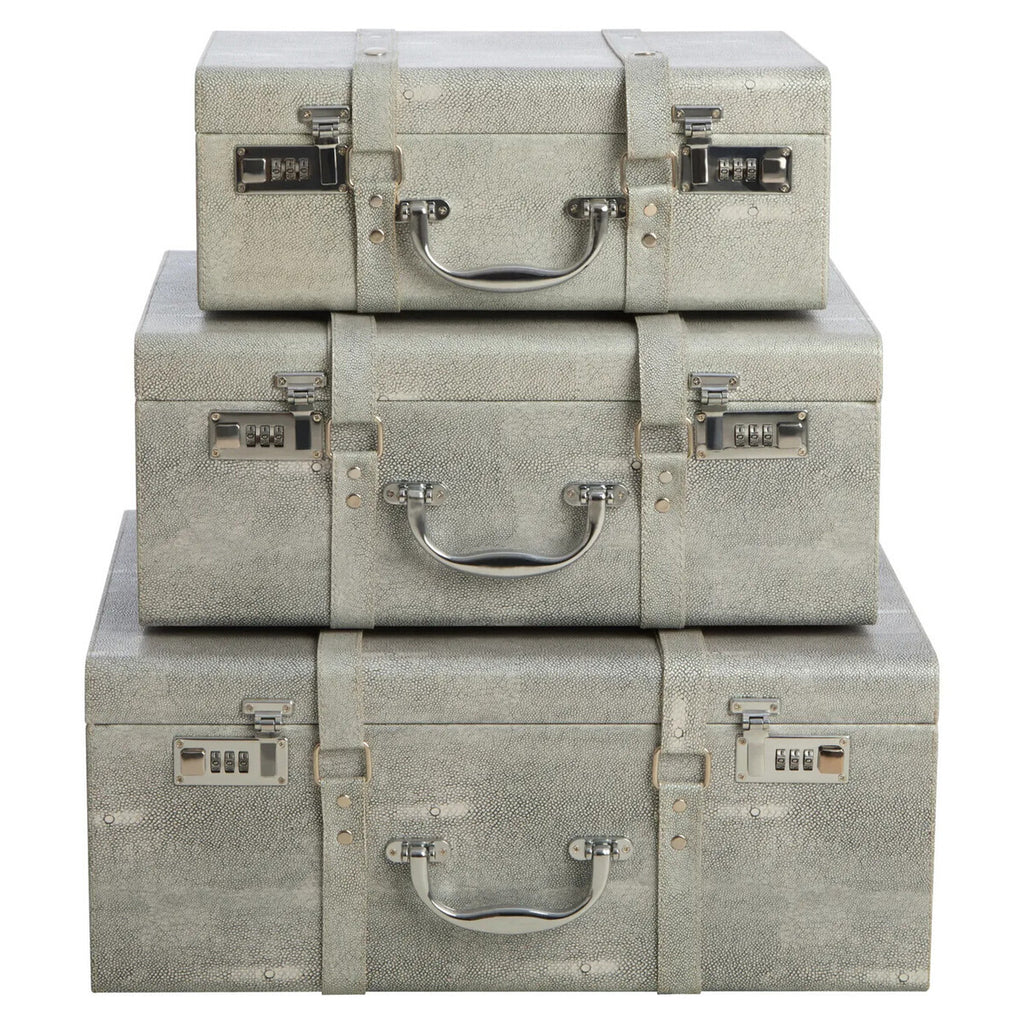 Pendry Storage Trunks - Set of 3 - Grey Shagreen