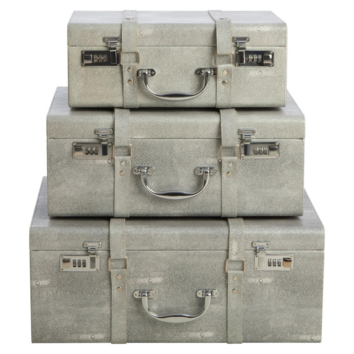 Pendry Storage Trunks - Set of 3 - Grey Shagreen