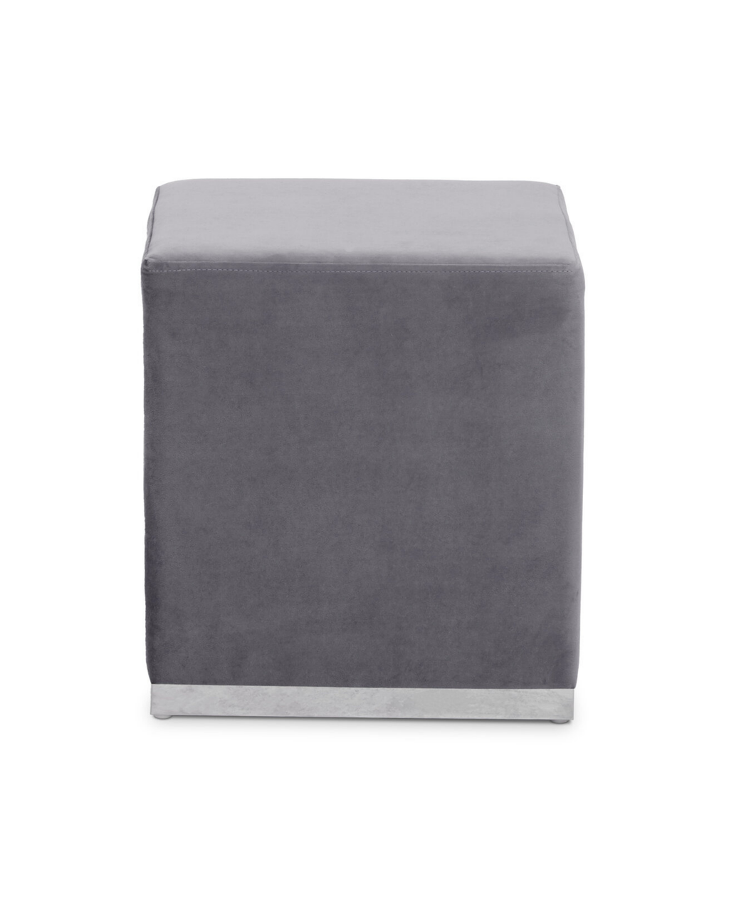 Holis Square Stool - Grey And Silver
