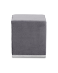 Holis Square Stool - Grey And Silver