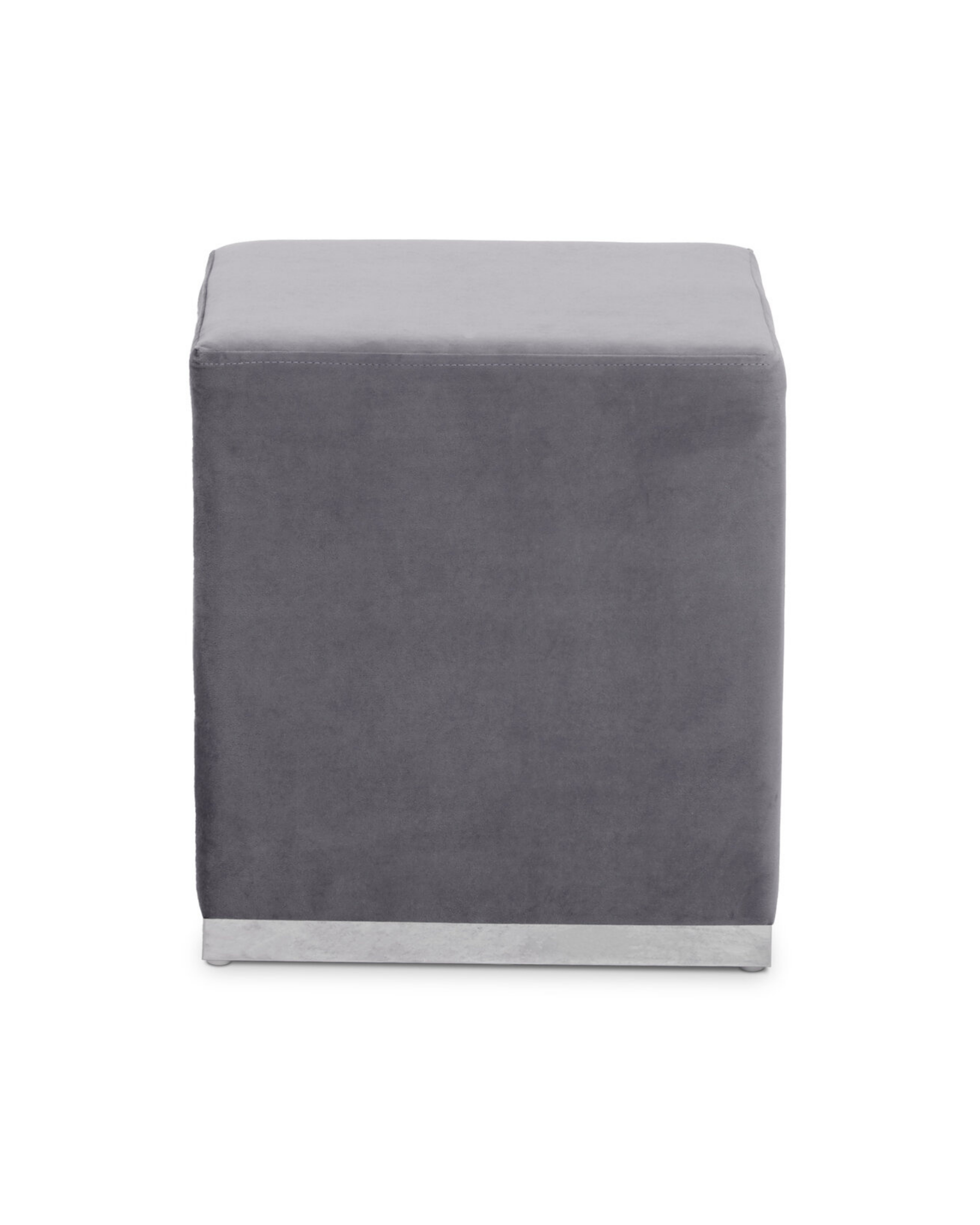 Holis Square Stool - Grey And Silver