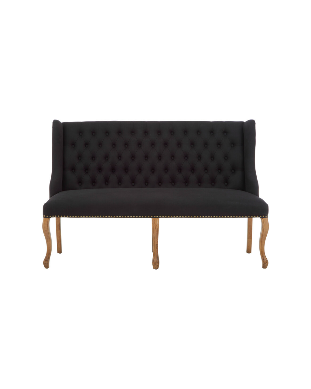 Edmund 2 Seat Bench Sofa - Black