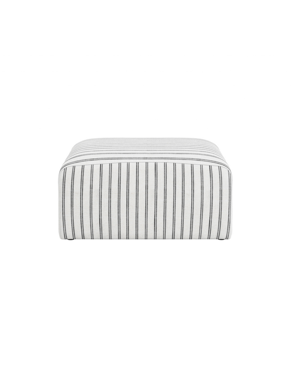 Selby Striped Pouffe - White & Blue