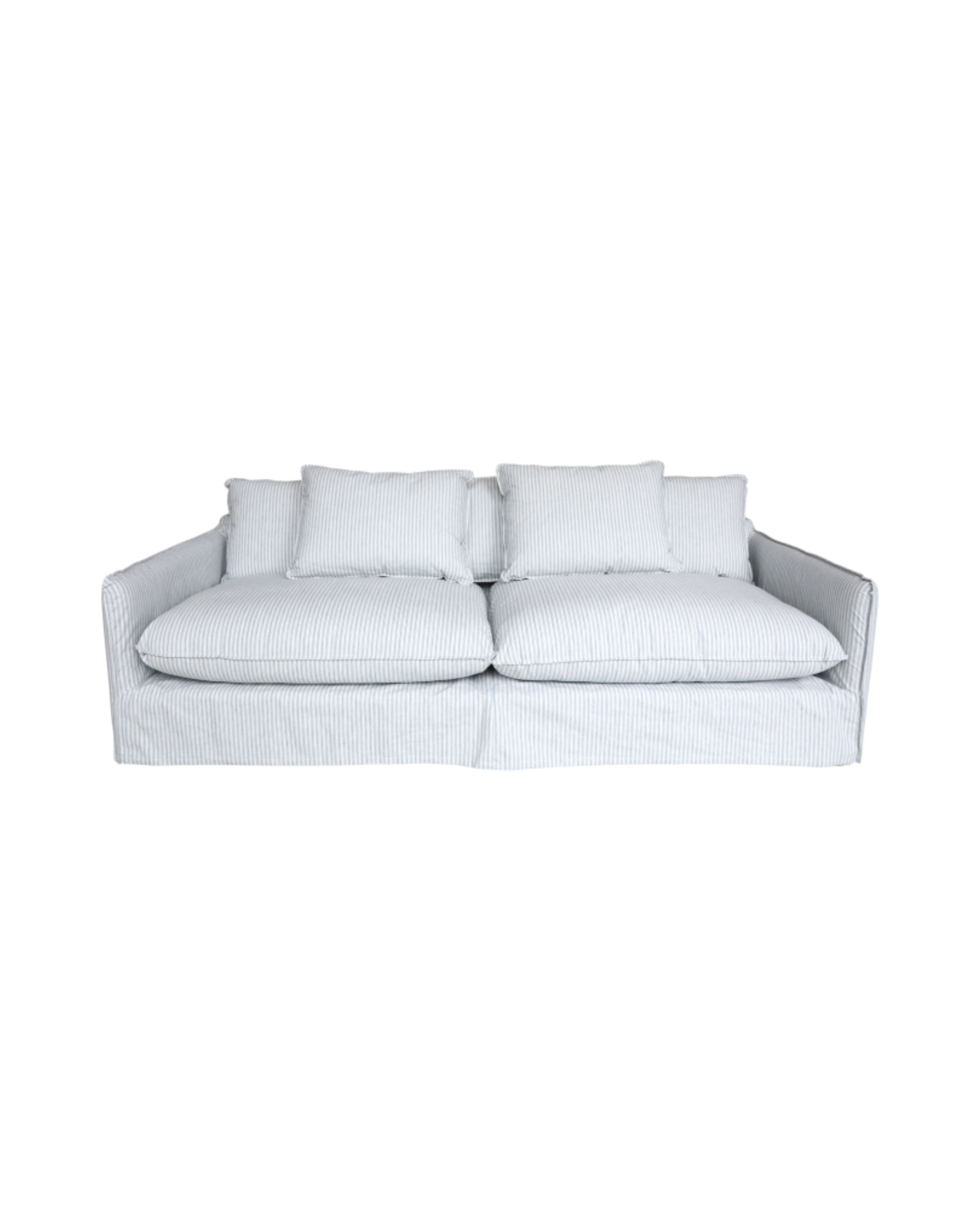 Coastline 3 Seater Linen Sofa - Azure Blue & Ivory