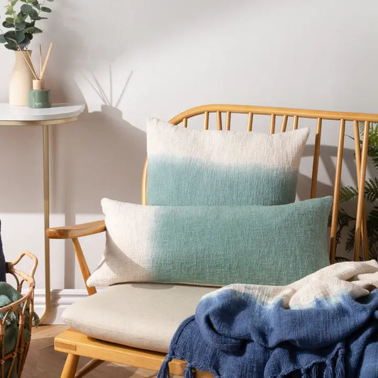 Mizu Dip Dye Cushion Eucalyptus