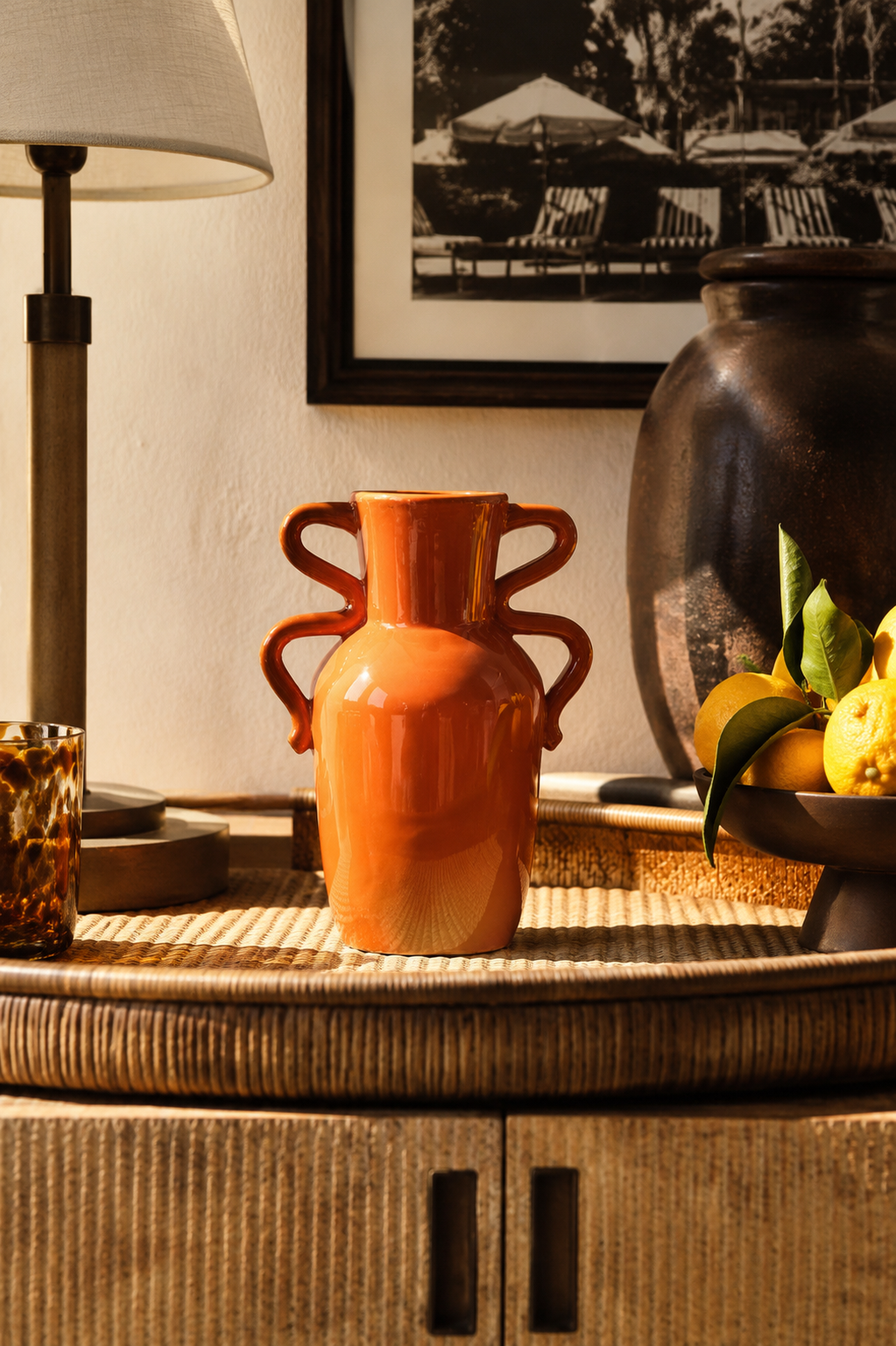 Vale Orange Vase - Large