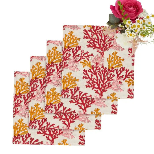 Rose Coral Table Napkin - Set of 4