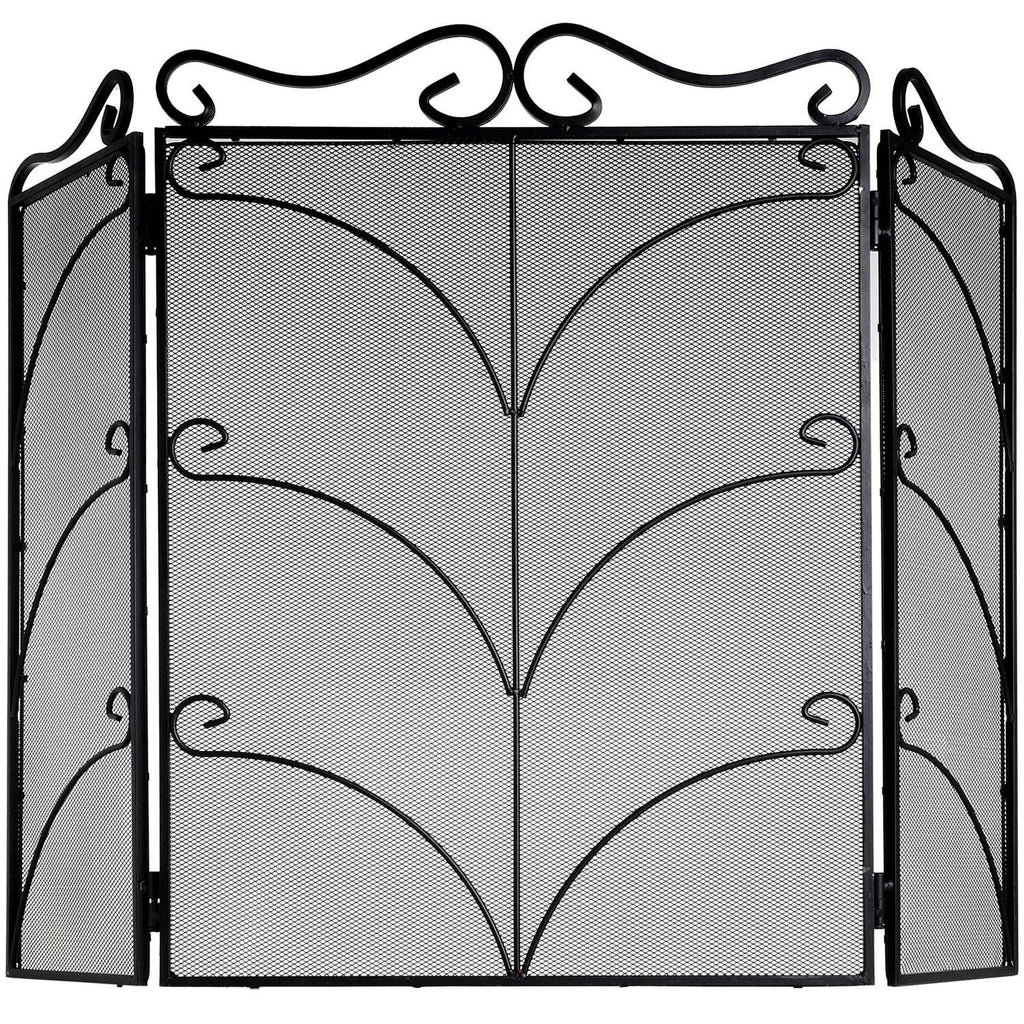 Black Ornate Fire Screen