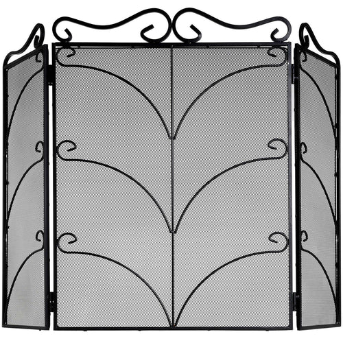 Black Ornate Fire Screen