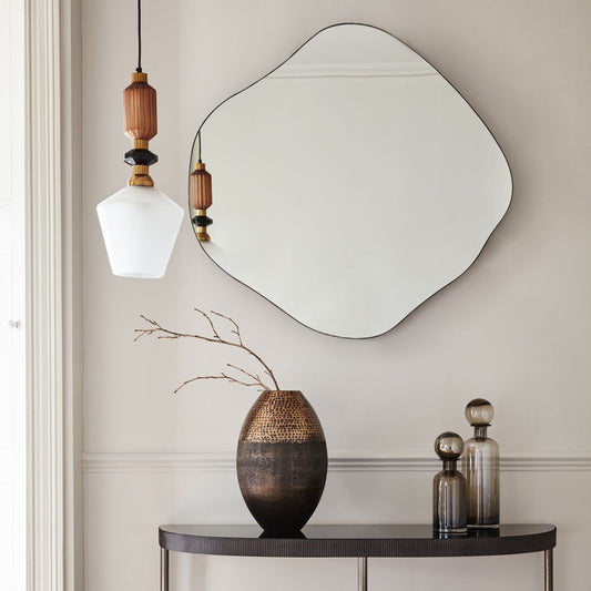 Sonoma Metal Framed Mirror Oak Wood Finish Large