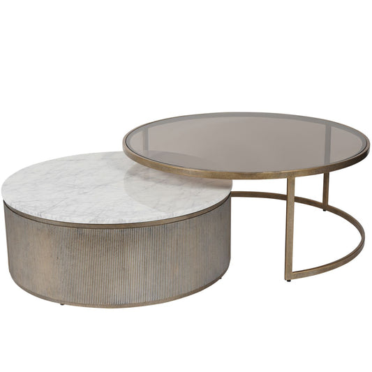 Montecito Aged Gold Set of 2 Nesting Coffee Tables