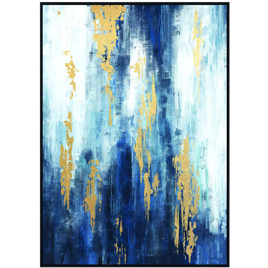 Aurora Distressed Foil Framed Canvas