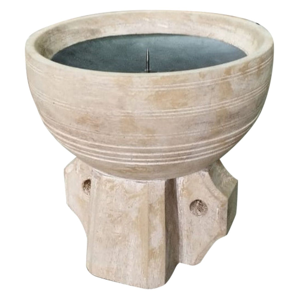 La Jolla Mango Wood Candle Holder - Small