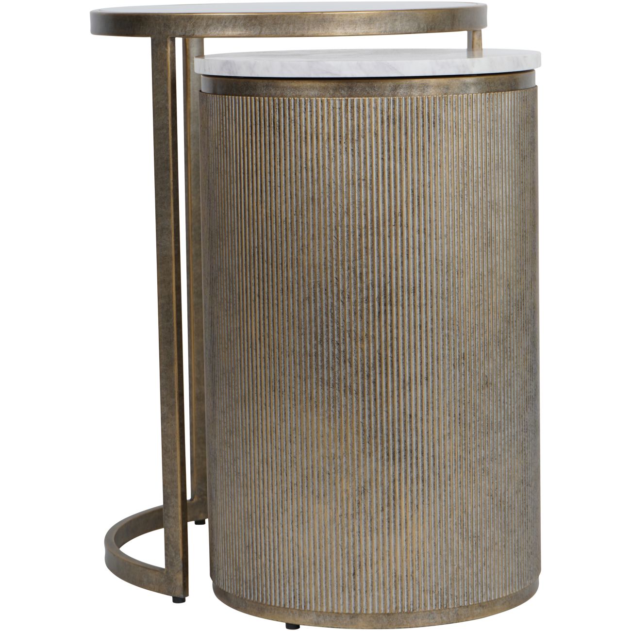 Montecito Aged Gold Set of 2 Nesting Side Tables