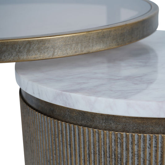 Montecito Aged Gold Set of 2 Nesting Side Tables
