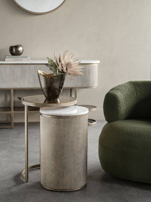 Montecito Aged Gold Set of 2 Nesting Side Tables