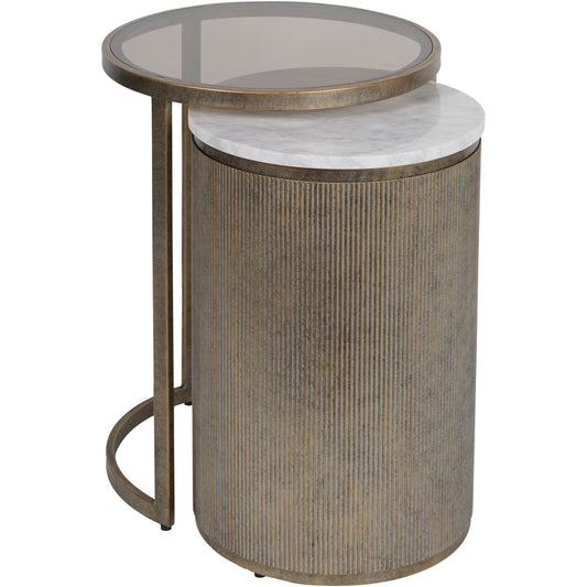 Montecito Aged Gold Set of 2 Nesting Side Tables
