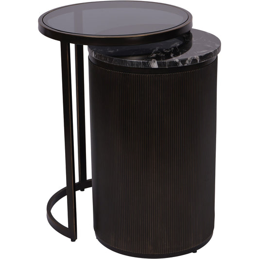 Montecito Black Set of 2 Nesting Side Tables