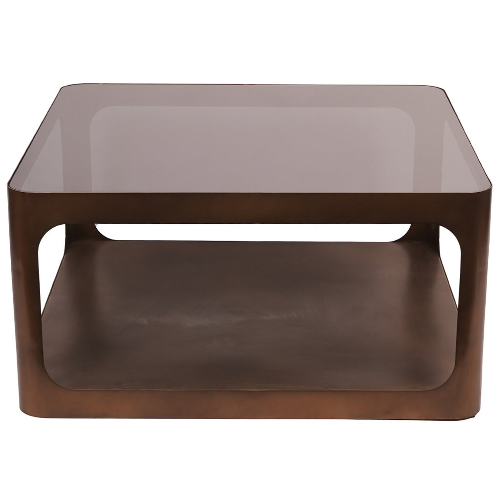 Fairmont Metal and Glass Square Coffee Table