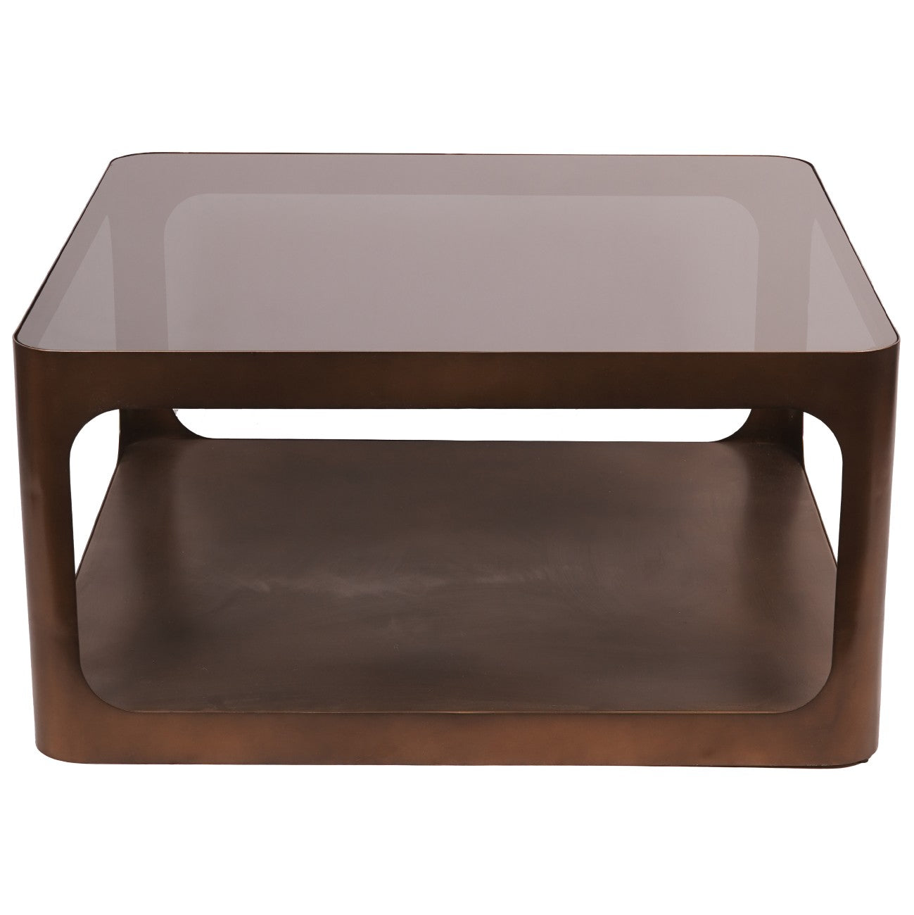 Fairmont Metal and Glass Square Coffee Table