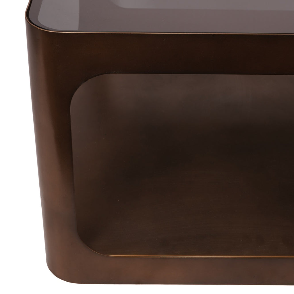 Fairmont Metal and Glass Square Coffee Table