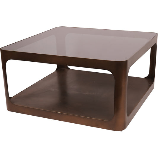 Fairmont Metal and Glass Square Coffee Table