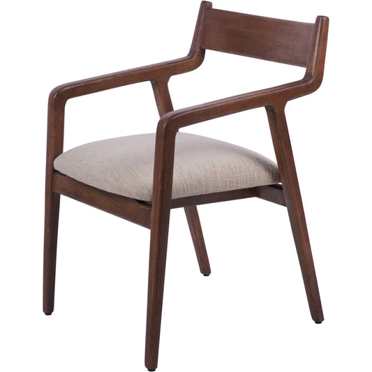 Presidio Wooden Upholstered Dining Chair in Beige