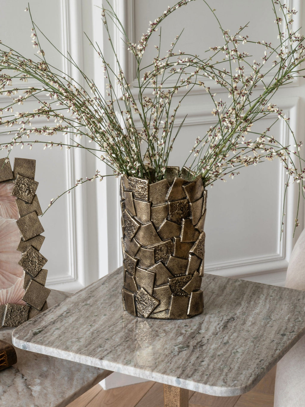Laurel Cast Aluminium Decorative Vase - Small