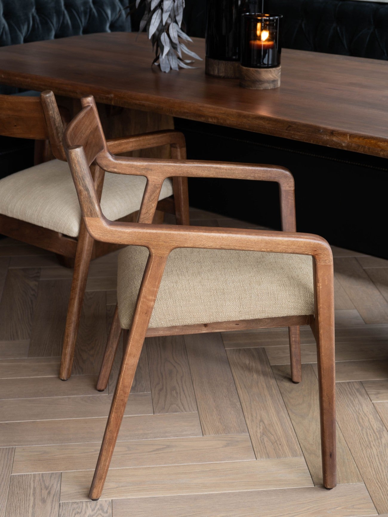 Presidio Wooden Upholstered Dining Chair - Cappuccino