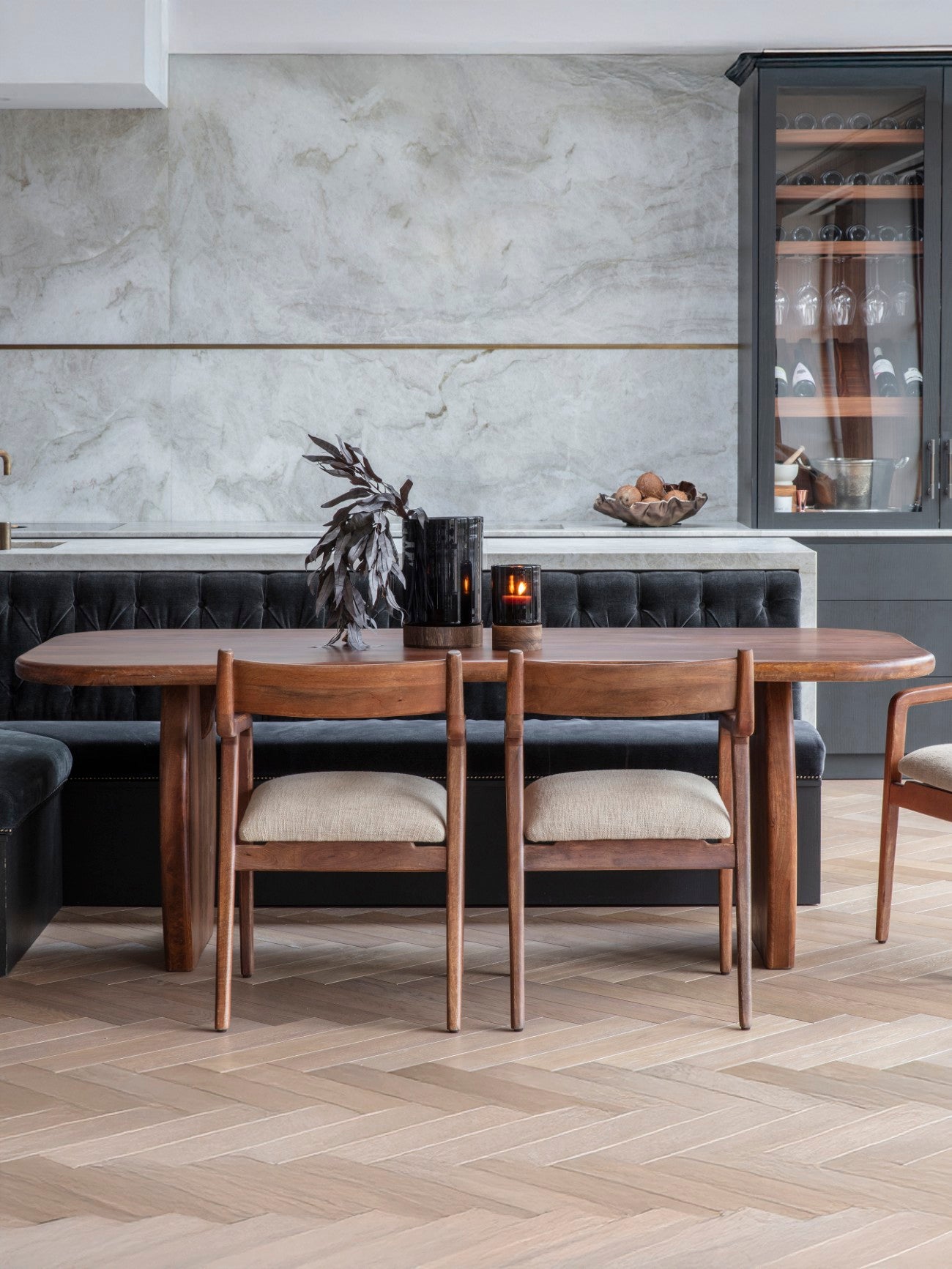 Presidio Wooden Upholstered Dining Chair in Cappuccino