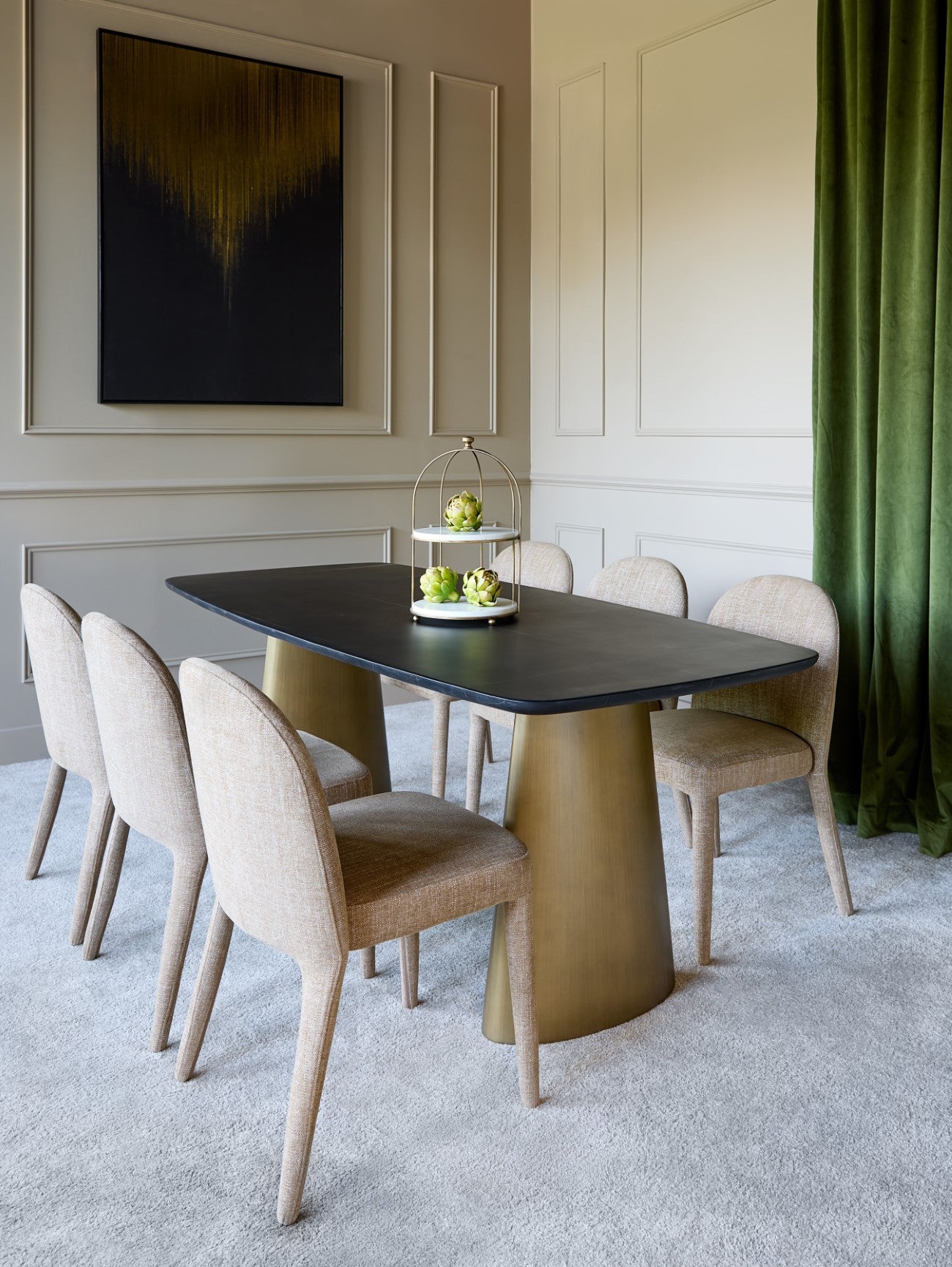Oceana Upholstered Dining Chair - Set of 2 - Wheat