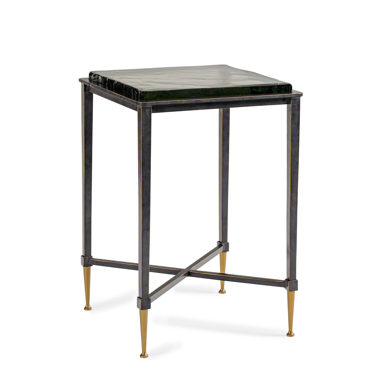 Ripple Square Glass Panelled Side Table