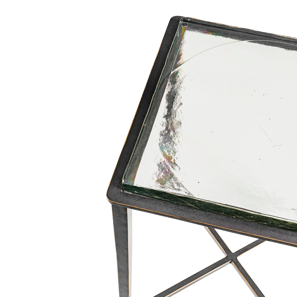 Ripple Square Glass Panelled Side Table