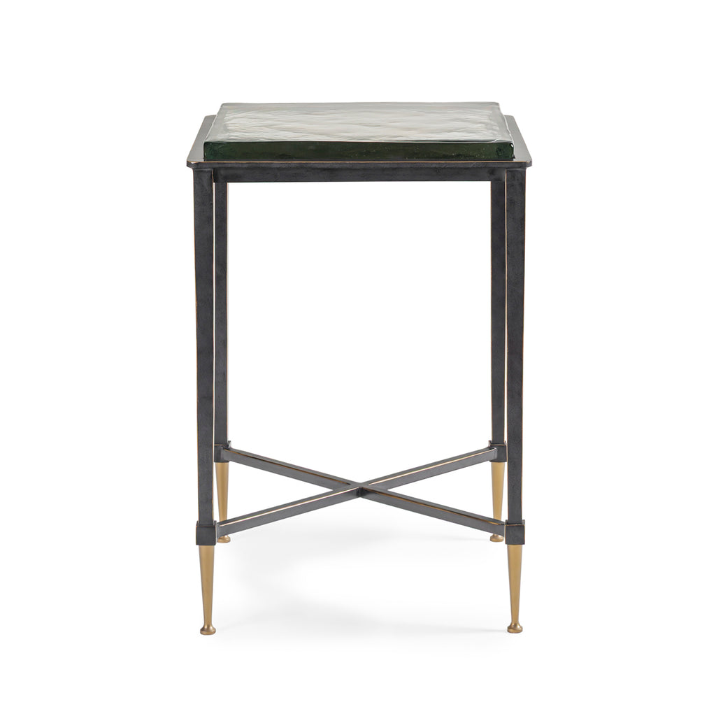 Ripple Square Glass Panelled Side Table