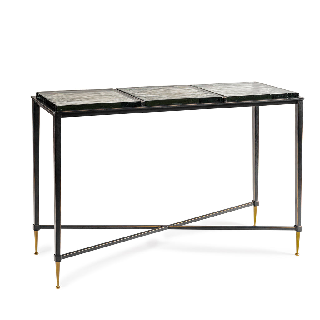 Ripple Square Glass Panelled Console Table
