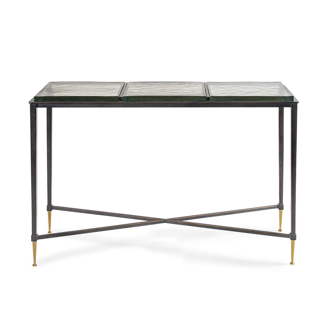 Ripple Square Glass Panelled Console Table