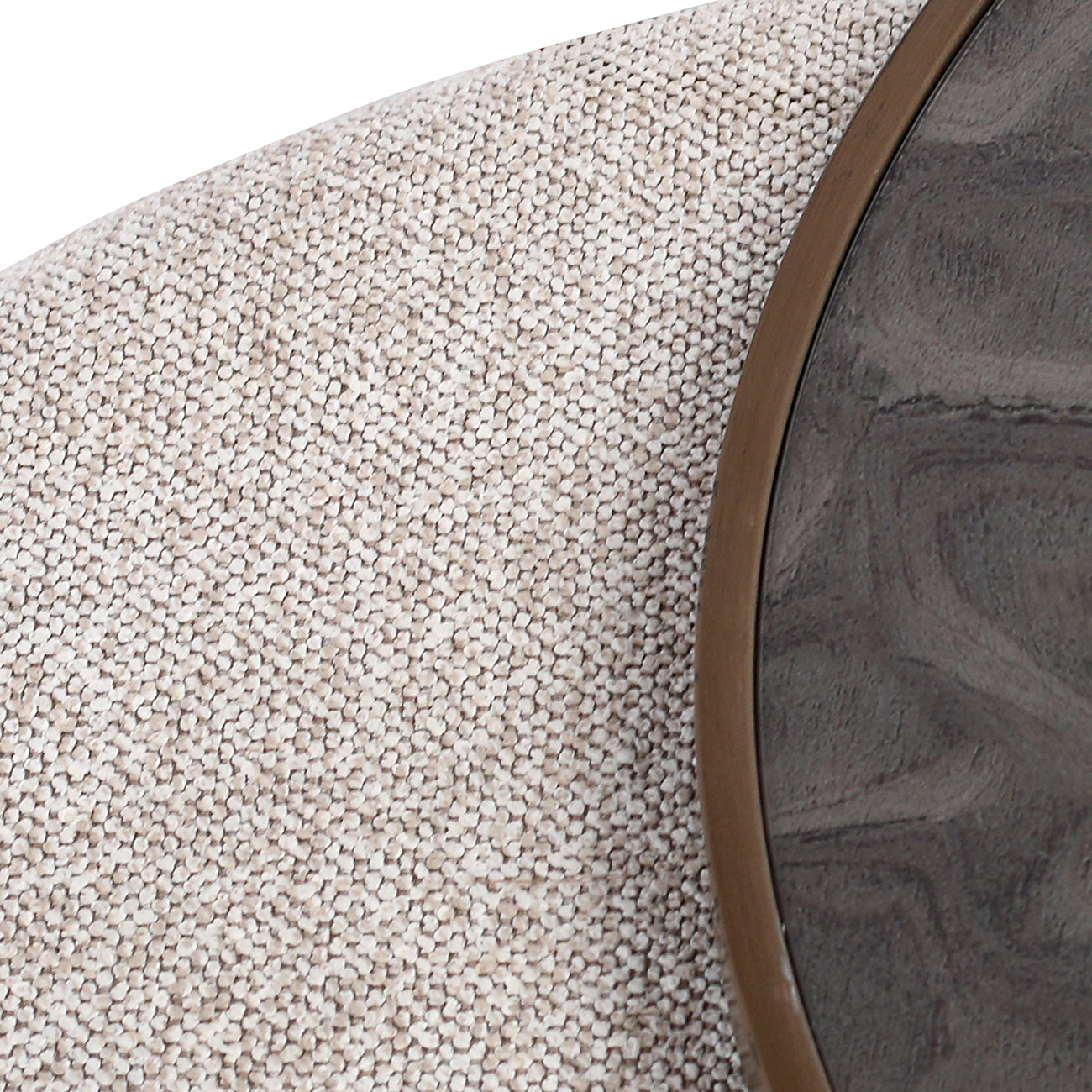Dunes Glass Coffee Table with Nesting Pouffe
