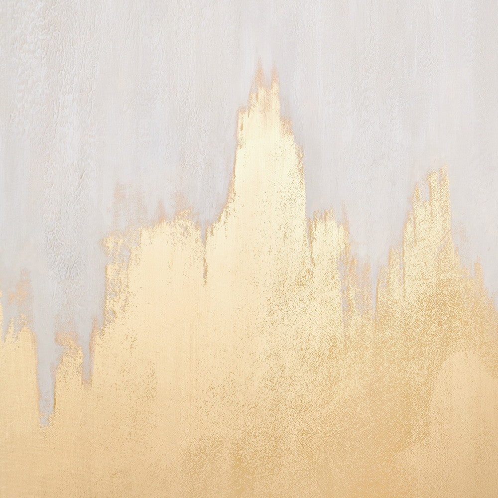 Haven White and Gold Abstract Canvas