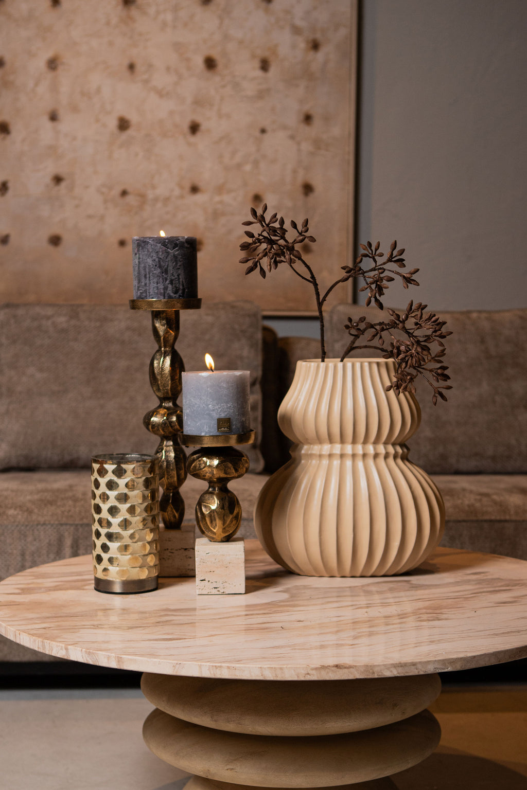 Kendall Coffee Table - Mango Wood & Marble