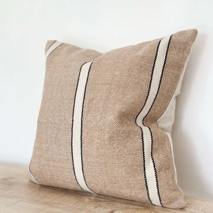 India Luxe Cotton Cushion Cover – Beige, Cream & Blac
