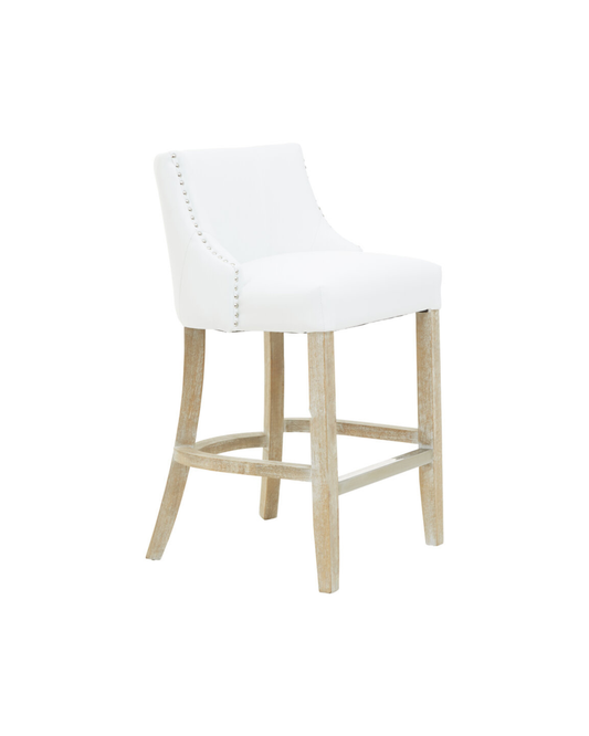 Velassi Studded Bar Chair - White