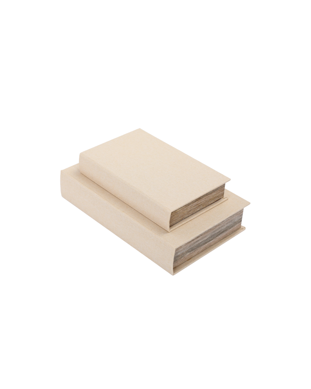Hampton Book Boxes Set of 2 - Cream Linen
