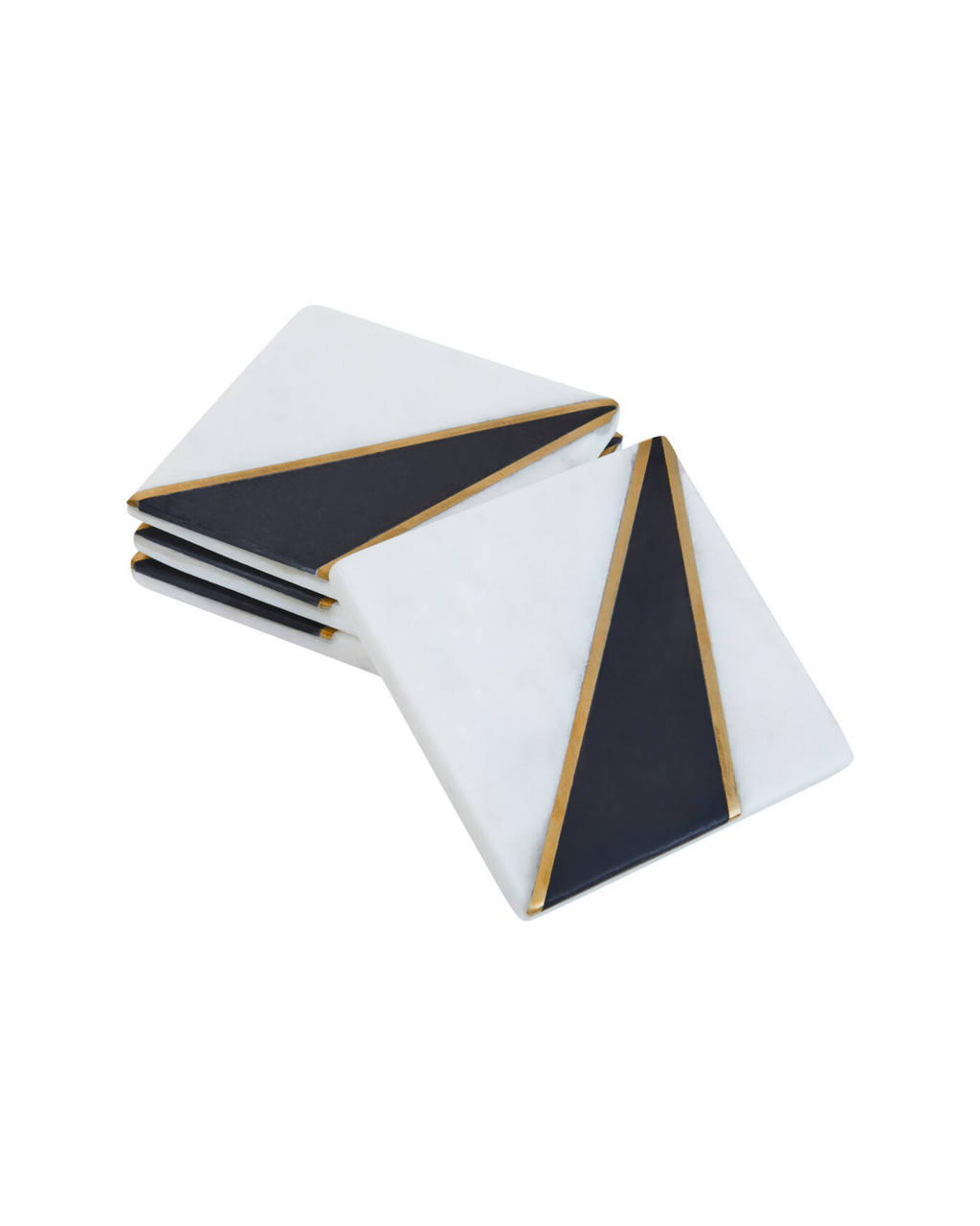 Rhea Black & White Marble Coasters - Set of 4