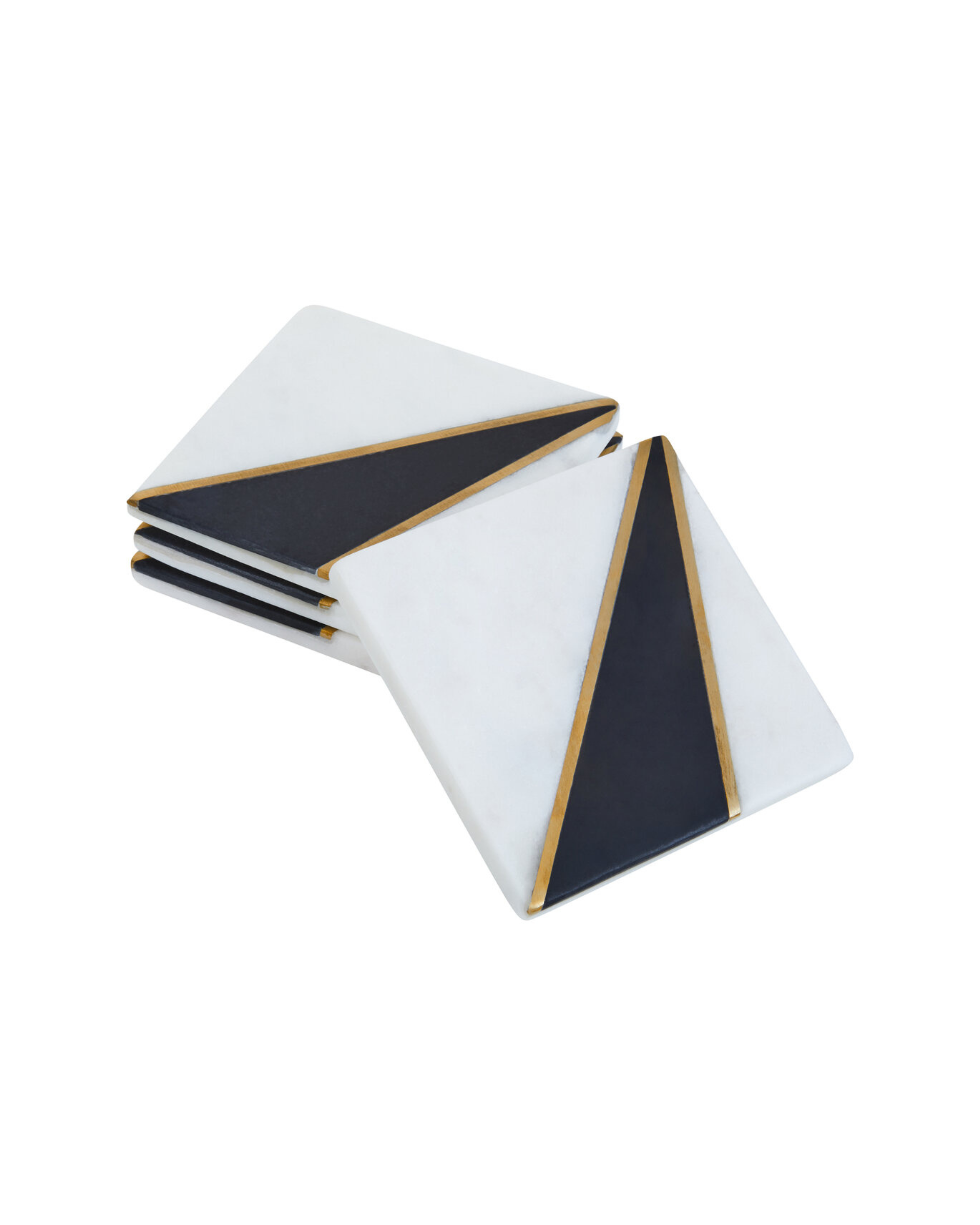 Rhea Black & White Marble Coasters - Set of 4