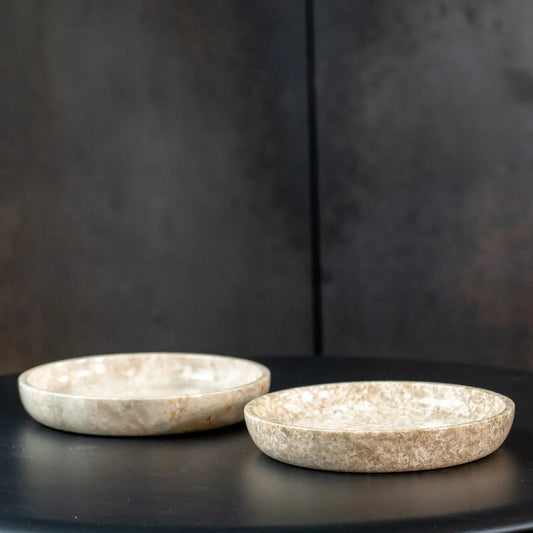 Handmade Marble Low Bowl